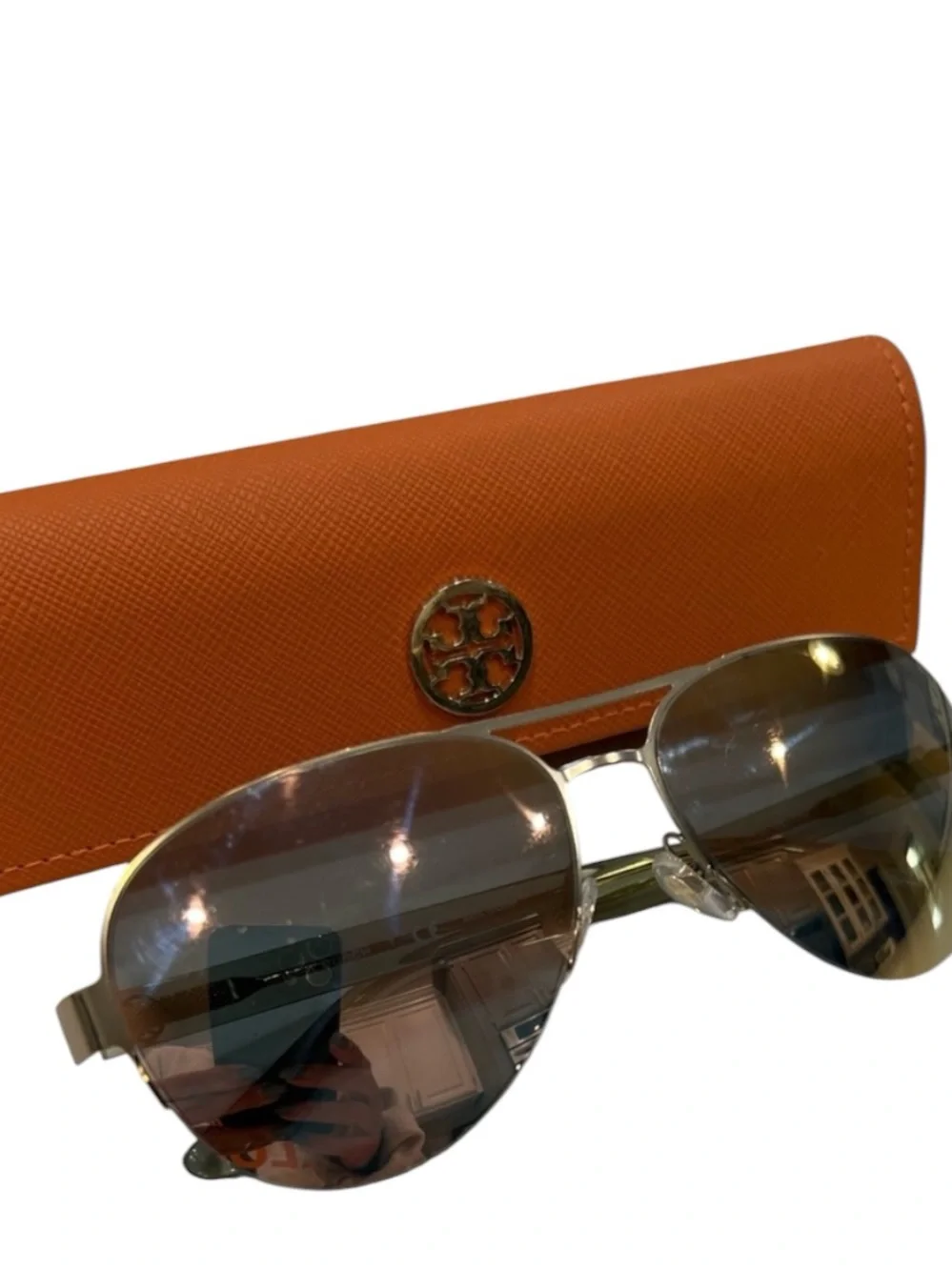 TORY BURCH: Gold-Tone Mirrored Sunglasses - TY6048